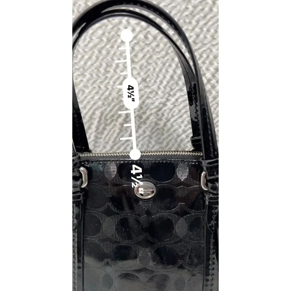 Coach Peyton Link C Embossed Patent Leather Domed Satchel